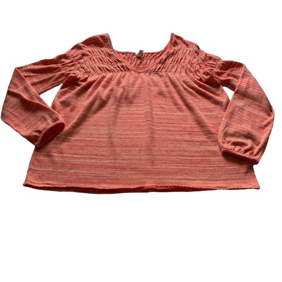 We The Free People Women's Red Orange Long Sleeve Top Blouse Size Small - Picture 3 of 10